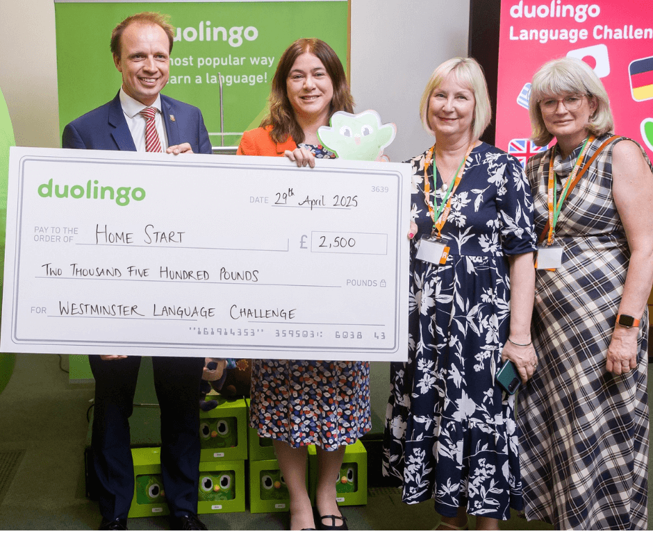Duolingo donation for Home-Start Bedfordshire.